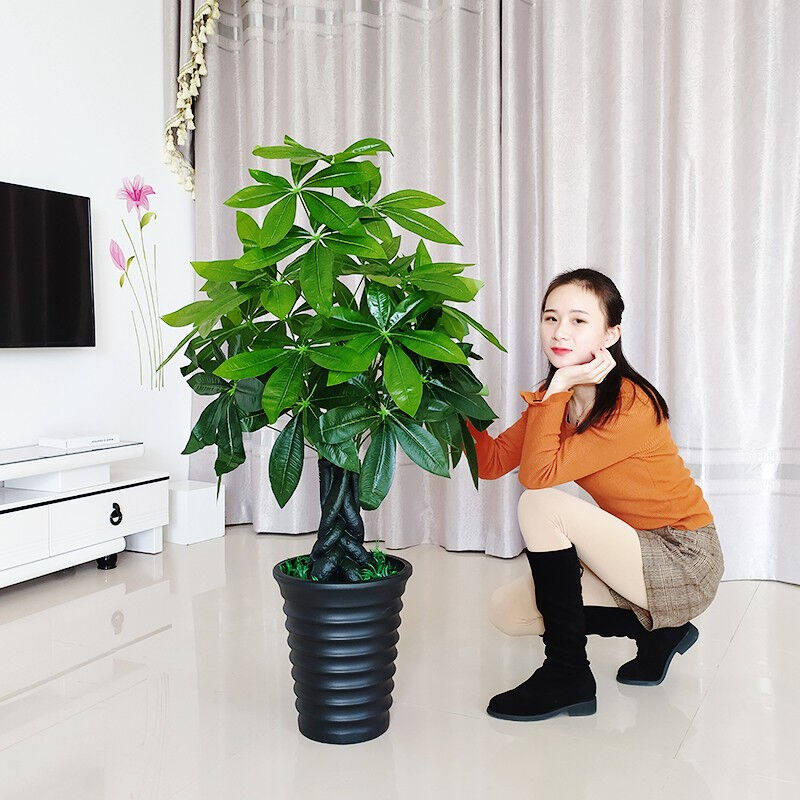 速发厅家大型绿色植物花厂落地摆件植物塑料假客假树发财树装饰