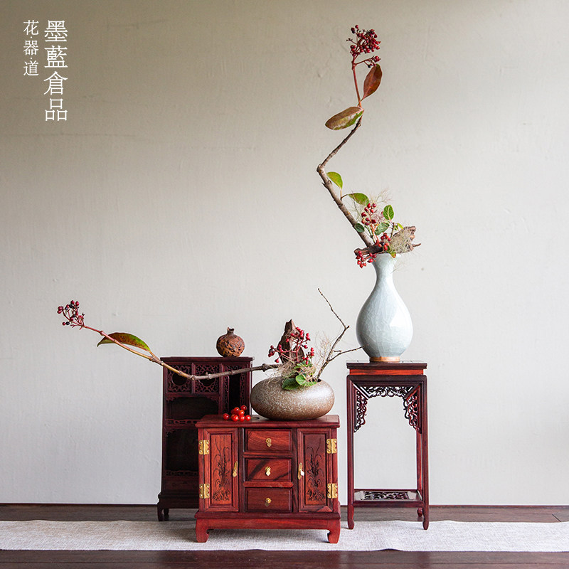速发中国风摆典家具迷你红件枝木古件中式复古室内书架实木摆酸装