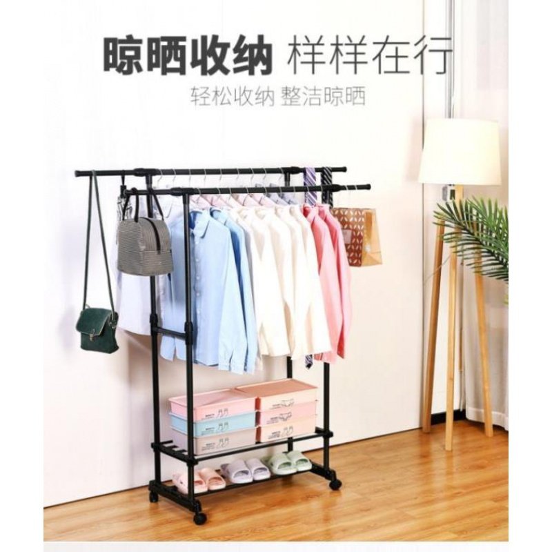 现货速发房间挂衣架落地卧室寝室小孩高矮展示客厅衣帽架晾衣架家