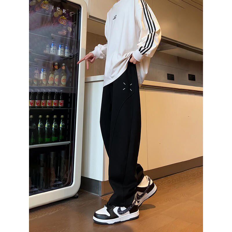 小众高货男童女童白色垂感西裤春秋高级感cleanfit裤子儿童潮大童