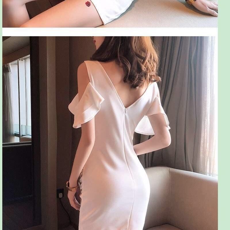 现货速发夜店装性感连衣裙短深V包臀桑拿技师工作服酒吧蹦迪衣服