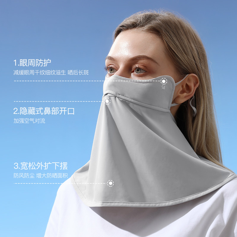 现货速发佳埼夏季防晒面罩全脸抗UV护颈遮脖子脸罩遮防晒