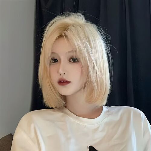 速发白波发假发短色夏天薄款中分金波头lita日常自然发全头套