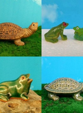 速发载钱龟乌龟青蛙摆件水族鱼缸造景盆景假山上水石配件车金圆桌