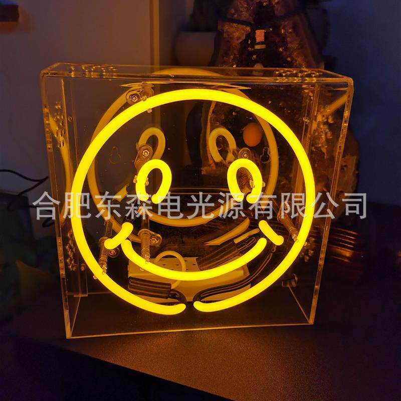 速发供应笑脸霓虹灯亚克力盒子Smiling+face+Neon+light