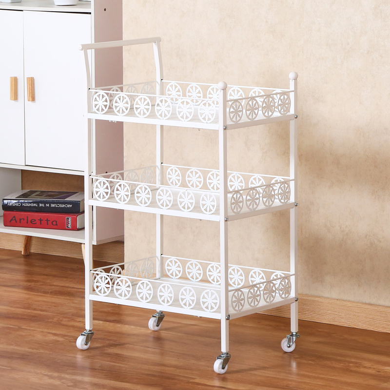 速发美发推车铁艺三层置绣推车纹小美甲拔罐工具车院物架