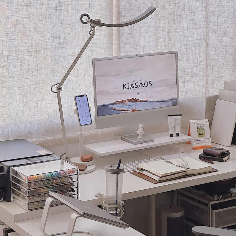 速发台式置脑增高桌亚克力支架办公室架面收纳架子电物架