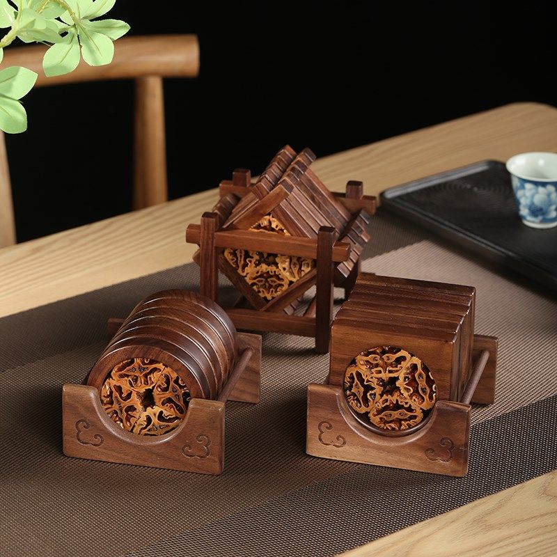 速发中式复古风核意贴创茶垫杯垫隔热垫茶具垫茶杯茶托片桃防烫垫,餐饮具,杯垫,淘宝优惠券,粉丝福利购,淘宝优惠卷