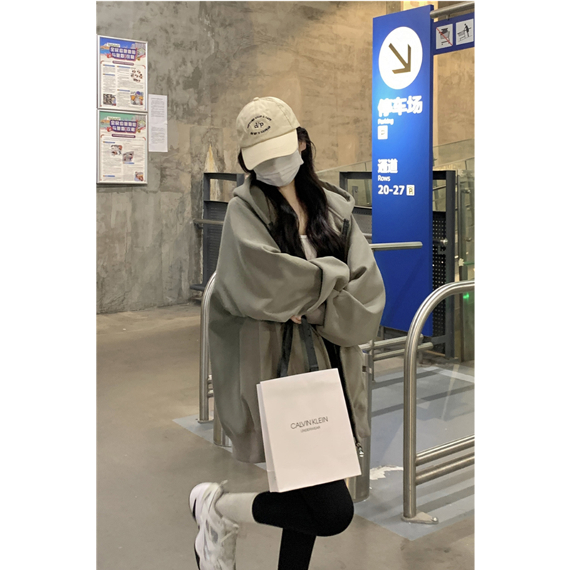 速发外长款宽松连帽卫衣中套春秋薄款202新款爆款衫闲开休装