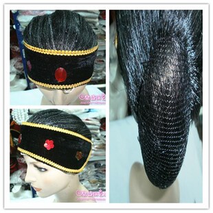 速发老太太假发 秧间头饰 民歌道具演戏老婆头套 媒婆头套 出剧头