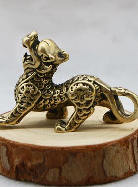 速发创意手工黄铜铜钱神兽招财扣挂件挂古茶复饰包几摆件吊坠礼物