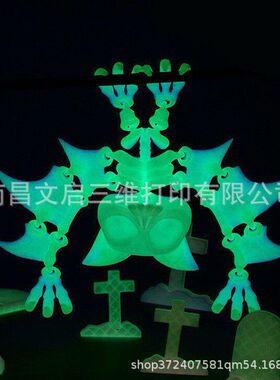 跨境爆款3D打印万圣节装饰蝙蝠王关节可动蝙蝠创意摆件