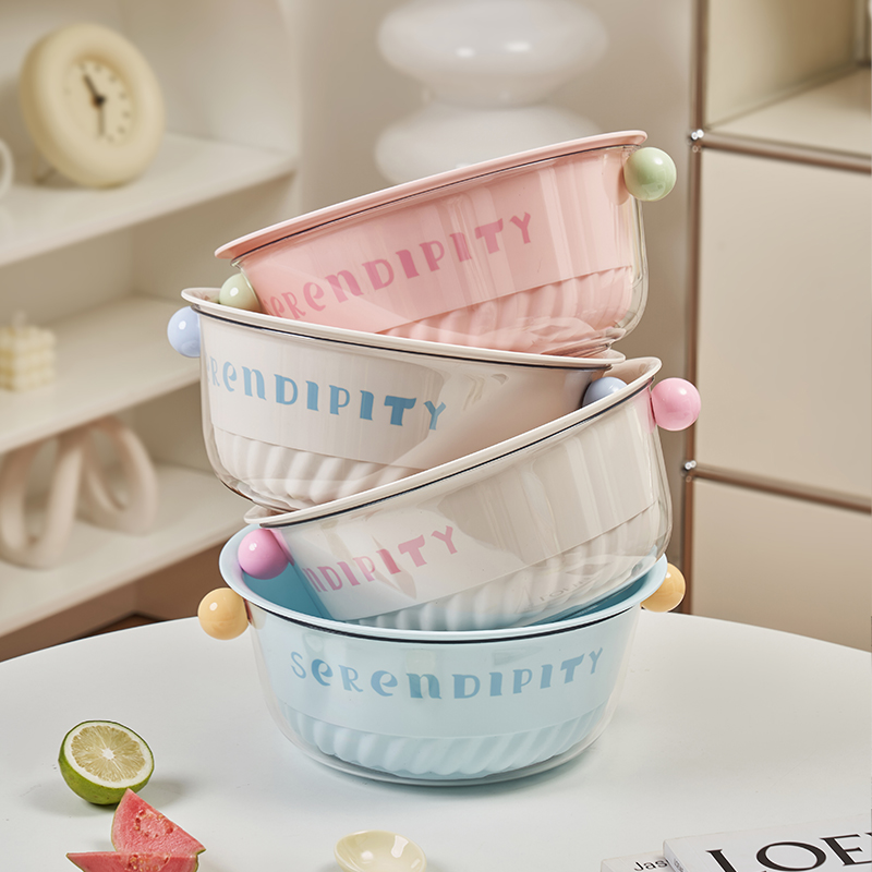 多巴胺沥水篮高颜值可爱家用厨房双层洗水果蔬菜篮子精致小水果盘