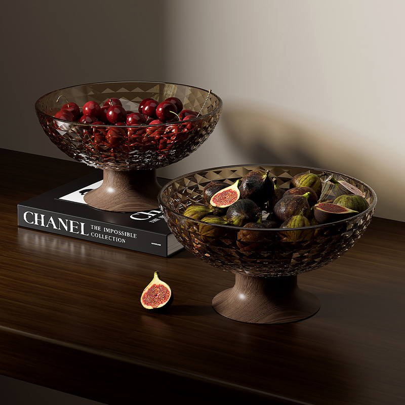 复古果盘家用客厅茶几糖果瓜子坚果零食盘简约可沥水大容量水果盘