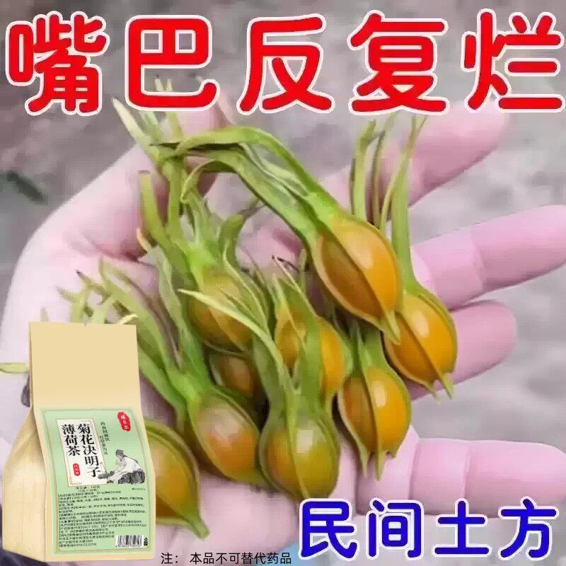 长期火气大口舌生疮牙龈肿痛上火起泡嘴唇溃烂经常上火决明子薄荷