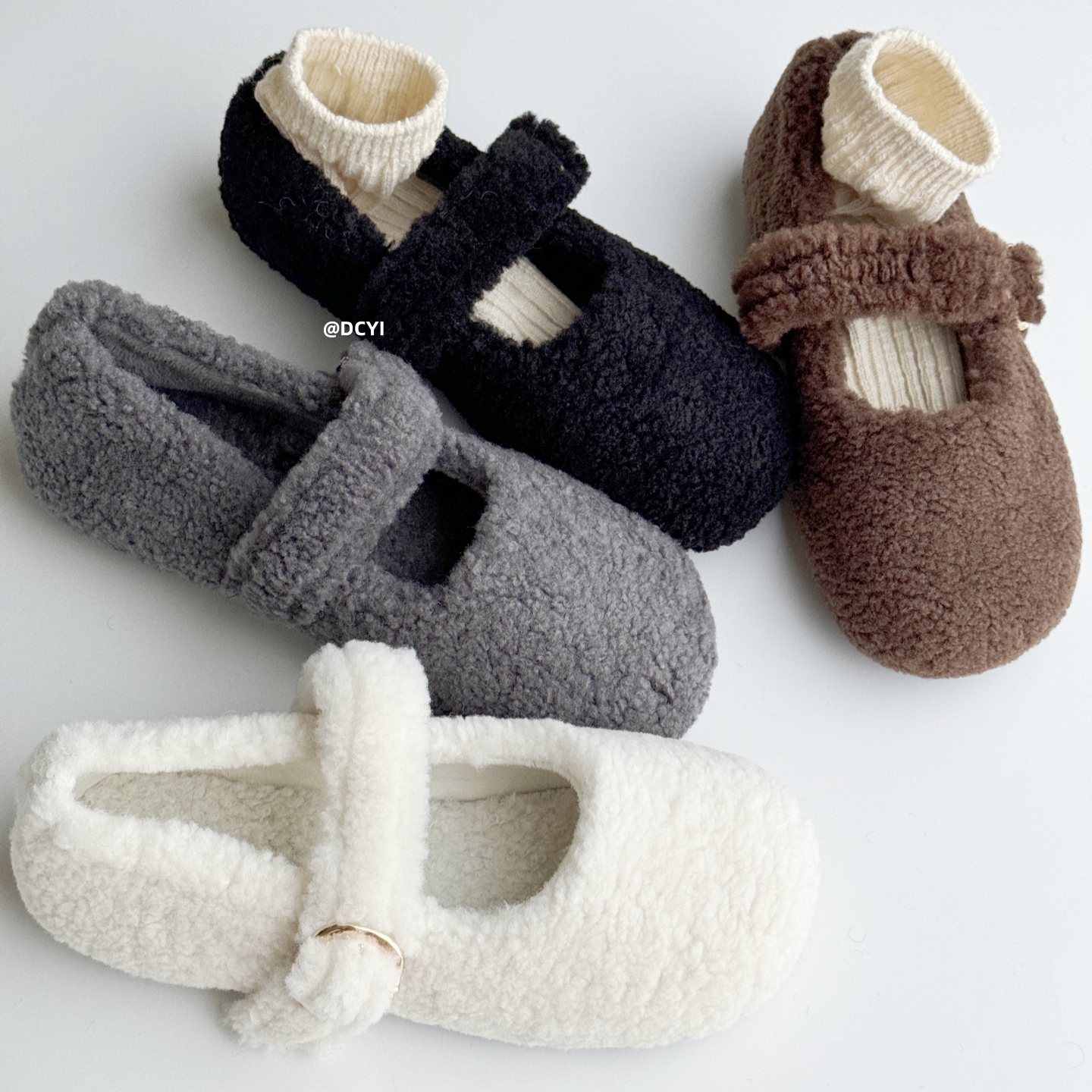 加绒玛丽珍毛毛鞋女豆豆棉鞋单鞋