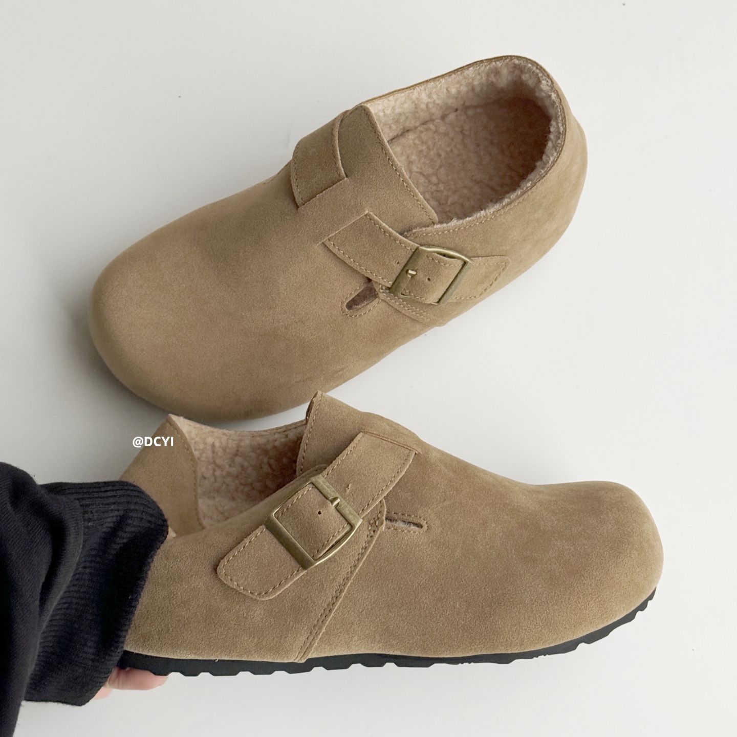 内增高加绒全包勃肯鞋女棉鞋单鞋