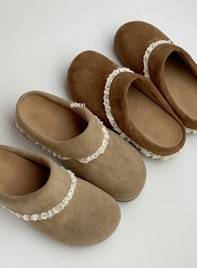 DCYI内增高厚底包头拖鞋女春秋外穿百搭一脚蹬软底半拖勃肯鞋单鞋