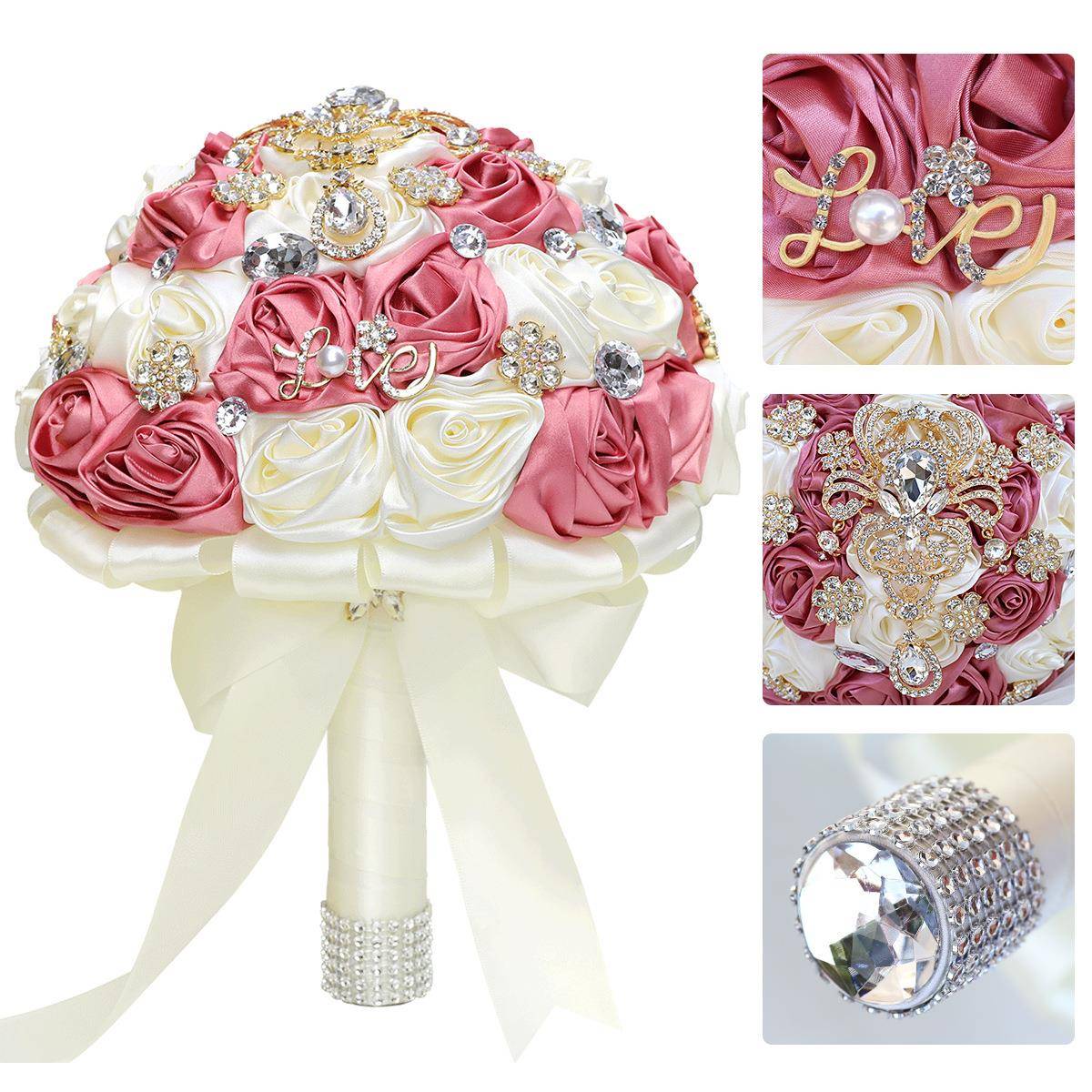 欧美水钻W299B跨手捧花家直销婚礼创意韩手捧花专注境货源W2式99