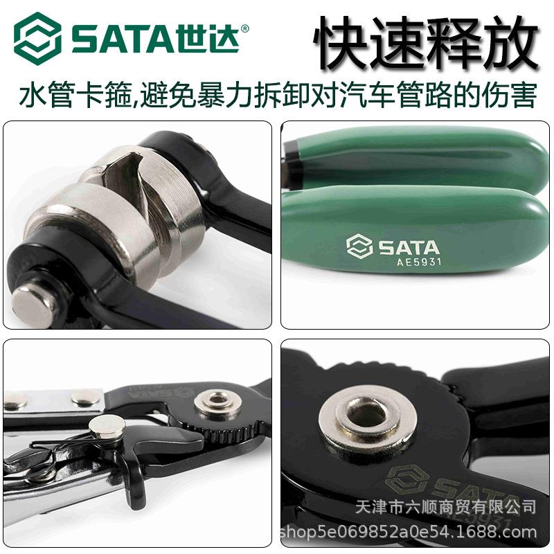 水管卡箍钳汽车维修工具管钳子直型喉式管束钳卡扣钳AE5931