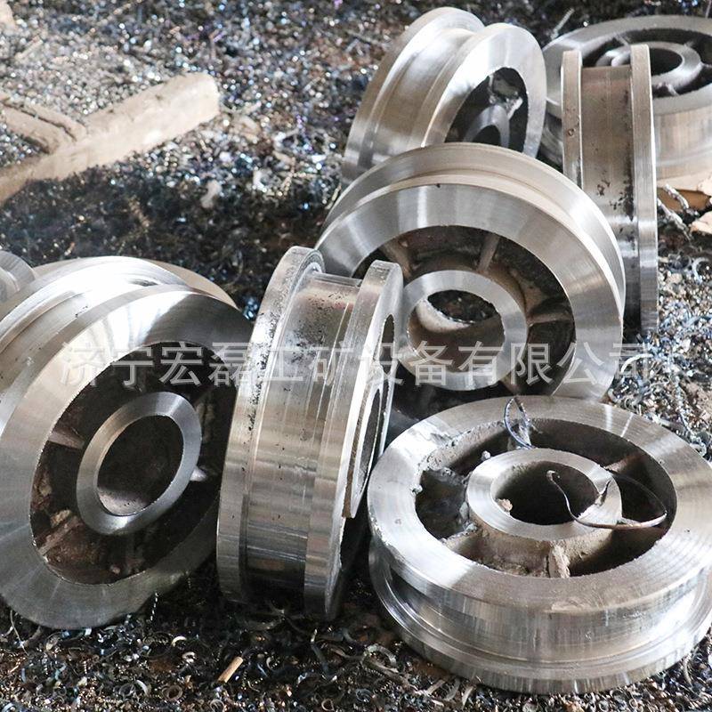 单边轨道600轨距式轮铸6钢加厚实心耐磨矿车轮对00轨距1吨翻斗平