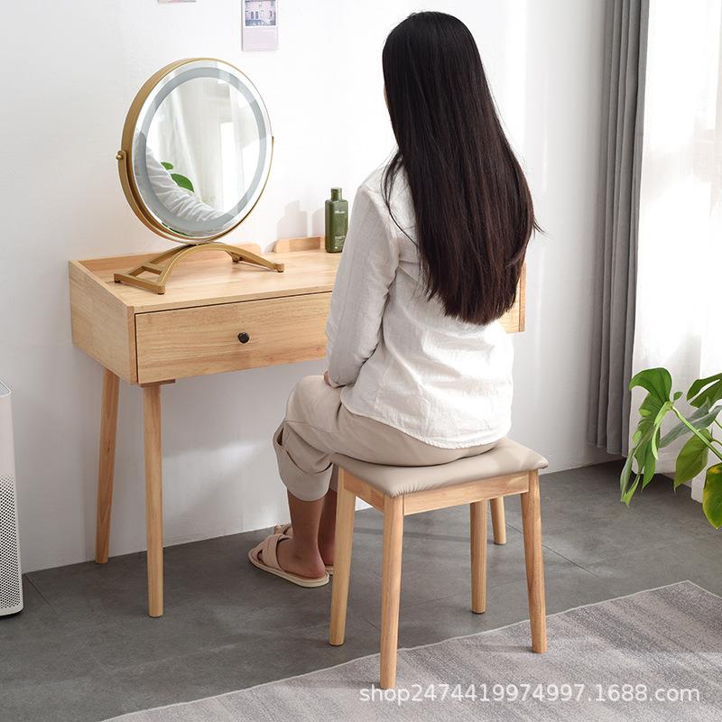 北欧化妆凳卧室梳妆凳主卧现代简约实木凳女生梳妆台家用书桌椅子