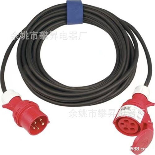 直销工业五芯电源线欧规工业插头公头G05C转G05C-Z母座廷长电源线