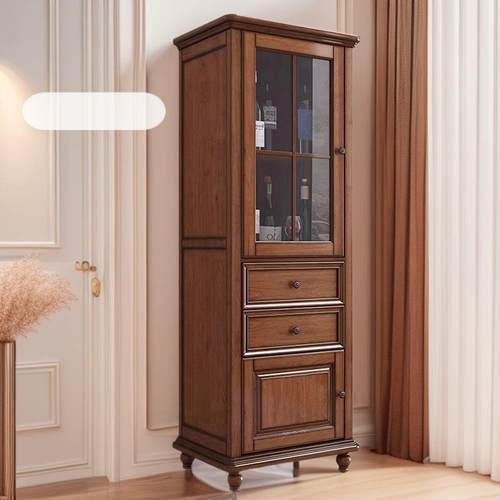 美式实展802#木酒柜高矮厅客单门双门酒柜复古边柜全家具收纳示柜