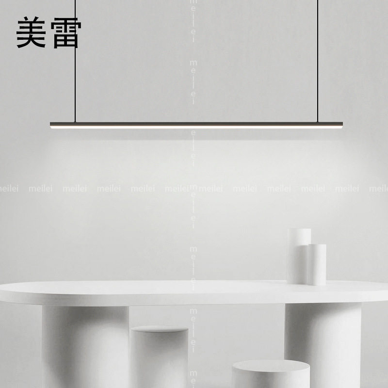 餐厅长形吊灯全铜现代简约意式极简轻奢书房岛台餐桌一字长条灯具