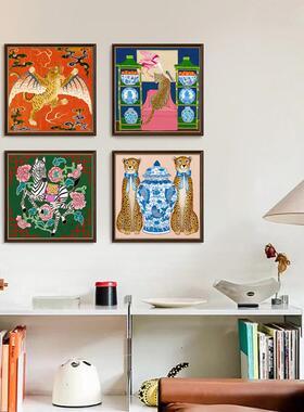 中al202403古室美新中式古典如虎添翼装饰画客厅餐厅式众卧挂画复