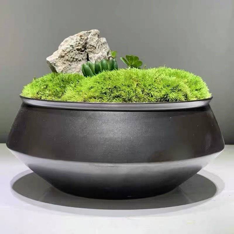 新中式仿真永生苔藓花艺 售楼处酒店圆桌仿真花植物餐桌设计师款