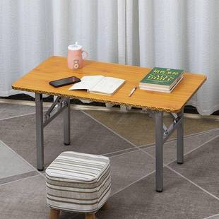 可折叠桌小型小子家用饭吃桌长方桌形折叠小饭4桌2人餐桌折叠AGI