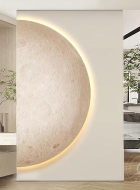 月球玄代关装饰画抽象肌理ld氛52525围灯简壁画现约入户走廊过道e
