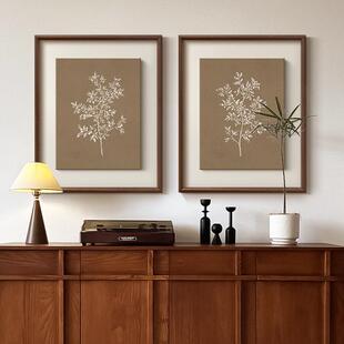 橄榄枝》南关法风复古客挂厅式装饰画法中古风餐厅玄SNX壁画卧室