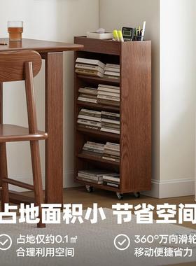 书桌旁小书架可移动实木儿童易地书柜61714简靠物墙侧边书本落置
