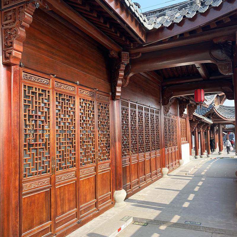 关古色古花香实木DVB格门窗新式中镂空门窗龙骨木雕工艺品玄装饰