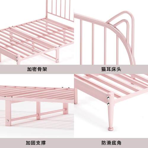 欧式简铁艺床1.5双人YAX床1.床米铁约公主风出租屋公寓单人加固8