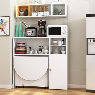 简易小户型折叠餐桌餐移边柜饭碗柜微OIS炉柜组合多波功能可动吃