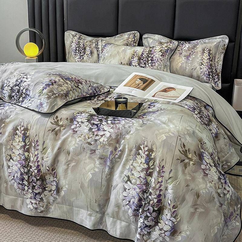 端美套式花亲肤LBG棉磨毛四件秋冬加厚印床单保暖高被套轻奢风床