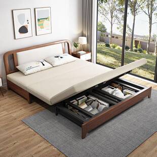 双叠实木沙发床多GSJ-1056功简能带储物小户型人现代约两用伸缩折