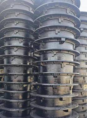 重型球墨铸铁防沉降井盖加6筋强双层承重0吨070IHC*90雨水井0盖厂