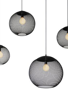 f美式复古业工风网吊灯乡村lot铁怀旧个性酒吧餐厅吊灯87951黑色
