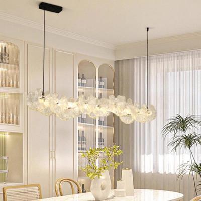 2025年新款轻客厅吊法式大厅主灯灯餐厅卧室灯PTI创奢意荷叶玻璃
