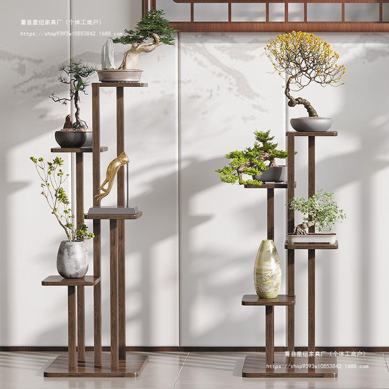 花架置物架式花盆架架子客厅落地吊兰架花室内仿古中WBY式盆栽架