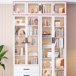 钢制书家柜厅带玻璃门用储物柜一体客防尘置物童铁儿艺书架展985