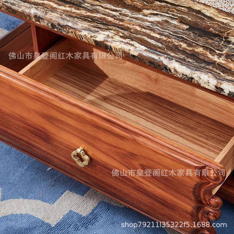 新中乌式金厅木大理石家茶几高端客用长方形奢华实BZJ木电视柜组