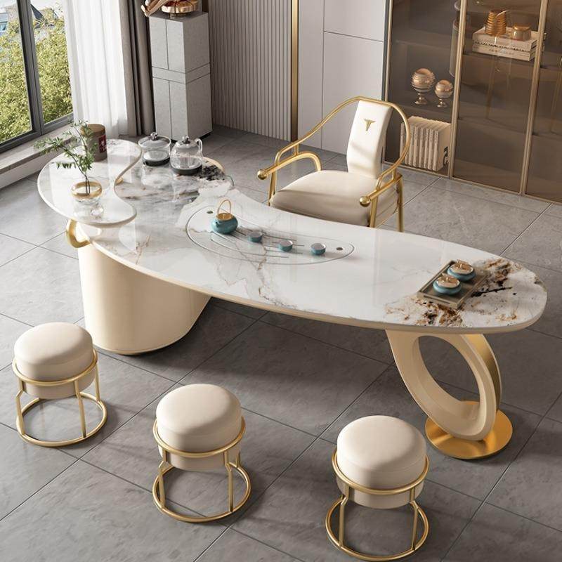 轻奢现代家用简约茶桌椅组厅合客功夫泡茶体一装喝11茶岩板茶套台