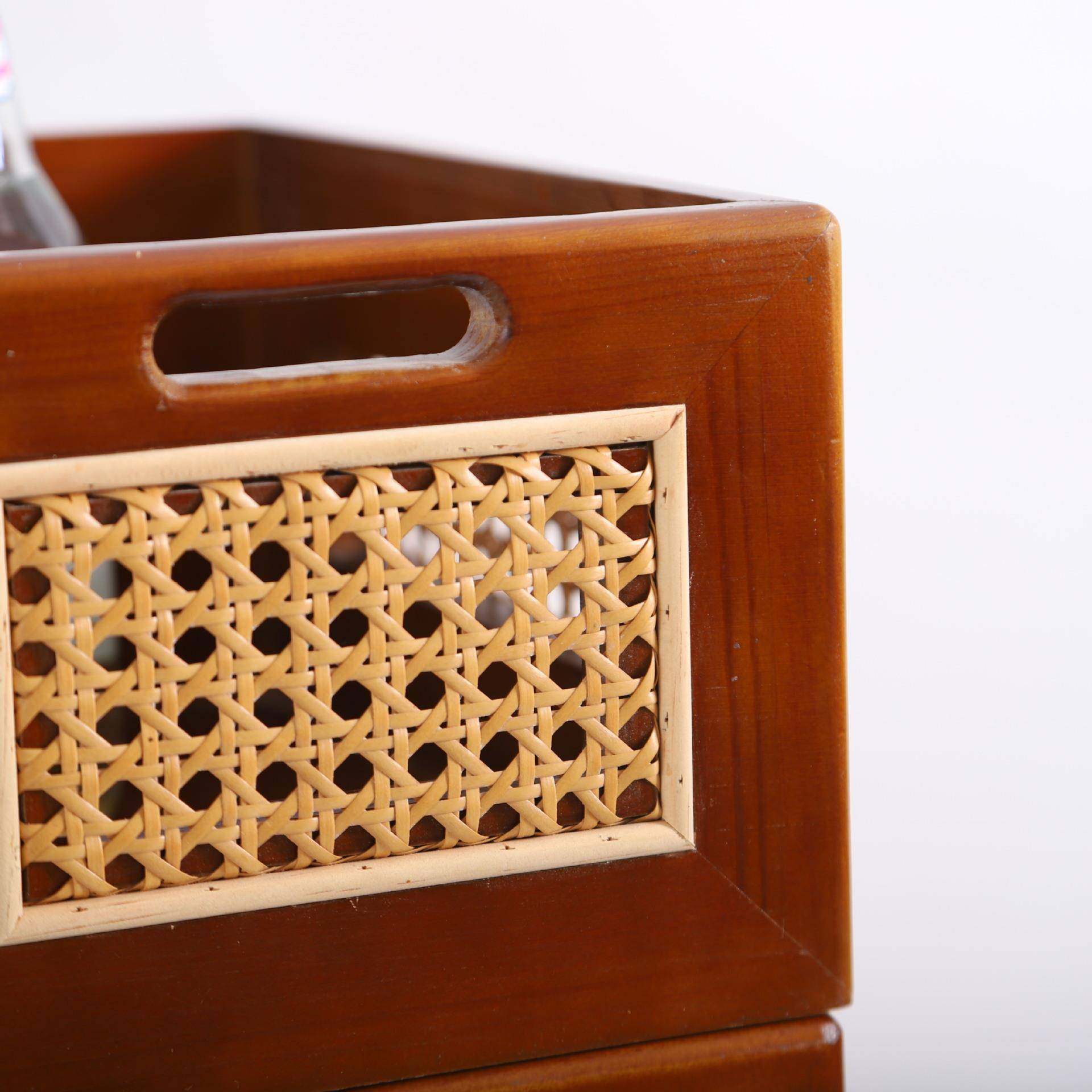 复古镂藤编收筐木质长方形收纳盒储物日式客空厅纳玩具本书现货,收纳整理,首饰盒,淘宝优惠券,粉丝福利购,淘宝优惠卷