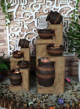 欧摆式水喷泉客厅阳台流室内景庭院花园装饰景观招盆财94406落地