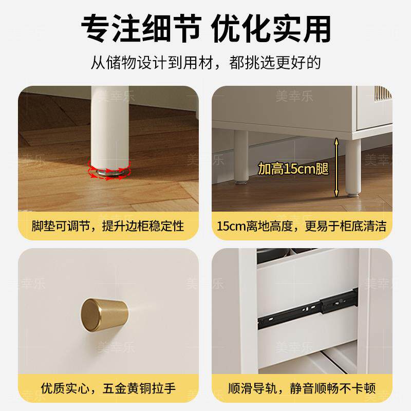 ?飘窗柜储物实对开门木矮柜家用卧室小地房间75098窗台置物架柜床